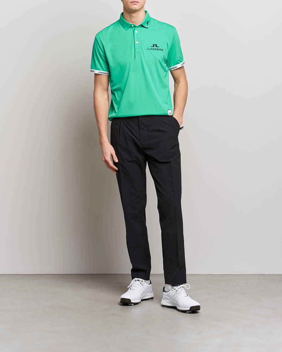 Herr | Pikéer | J.Lindeberg | KV PGA Printed Jersey Polo Blarney Green