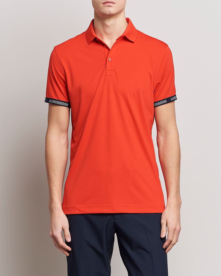Herr | Golf | J.Lindeberg | Guy Regular Fit Polo Fiery Red