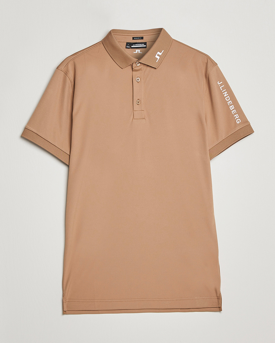 Herr | Pikéer | J.Lindeberg | Tour Tech Regular Fit Polo Tiger Brown