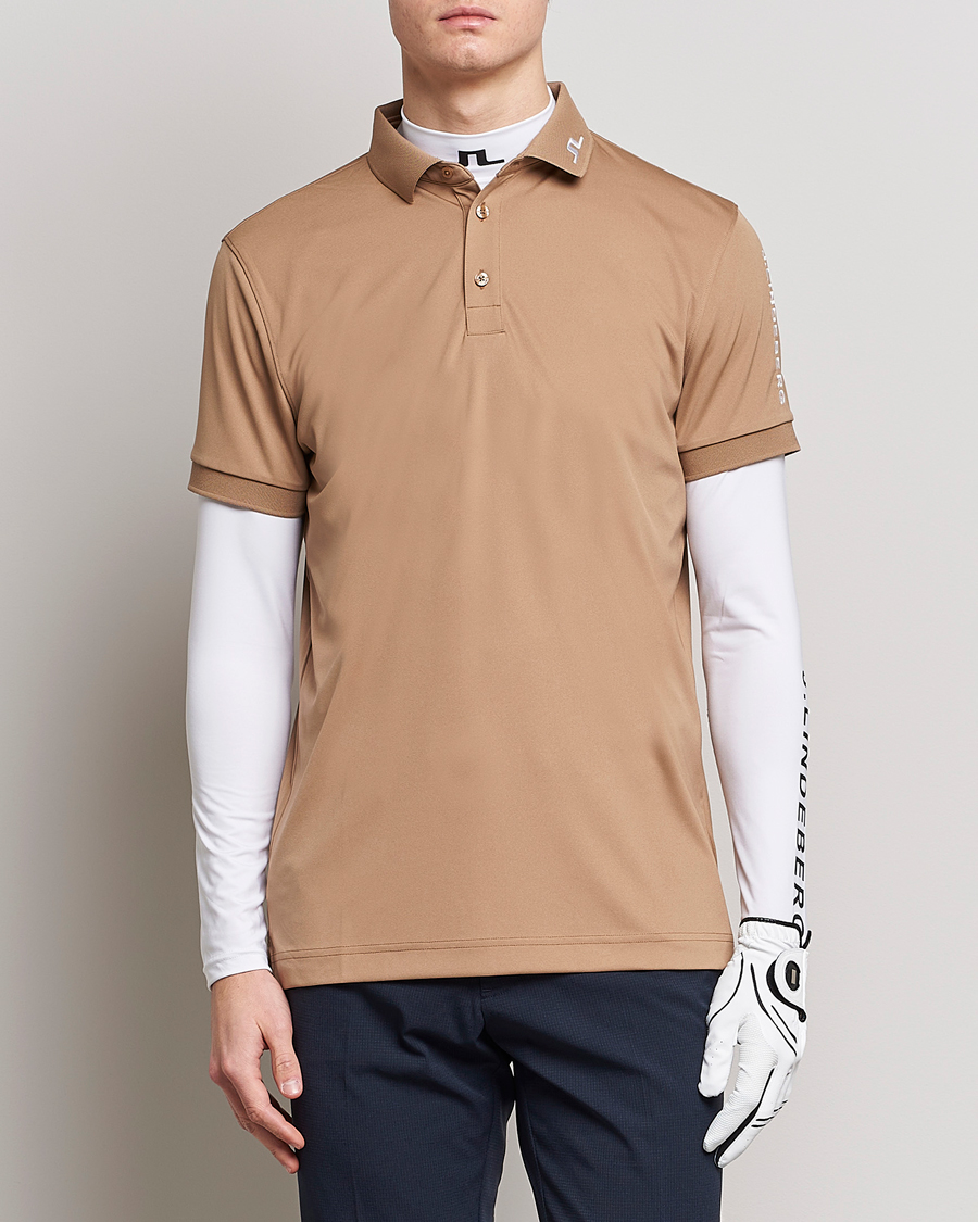 Herr | Pikéer | J.Lindeberg | Tour Tech Regular Fit Polo Tiger Brown