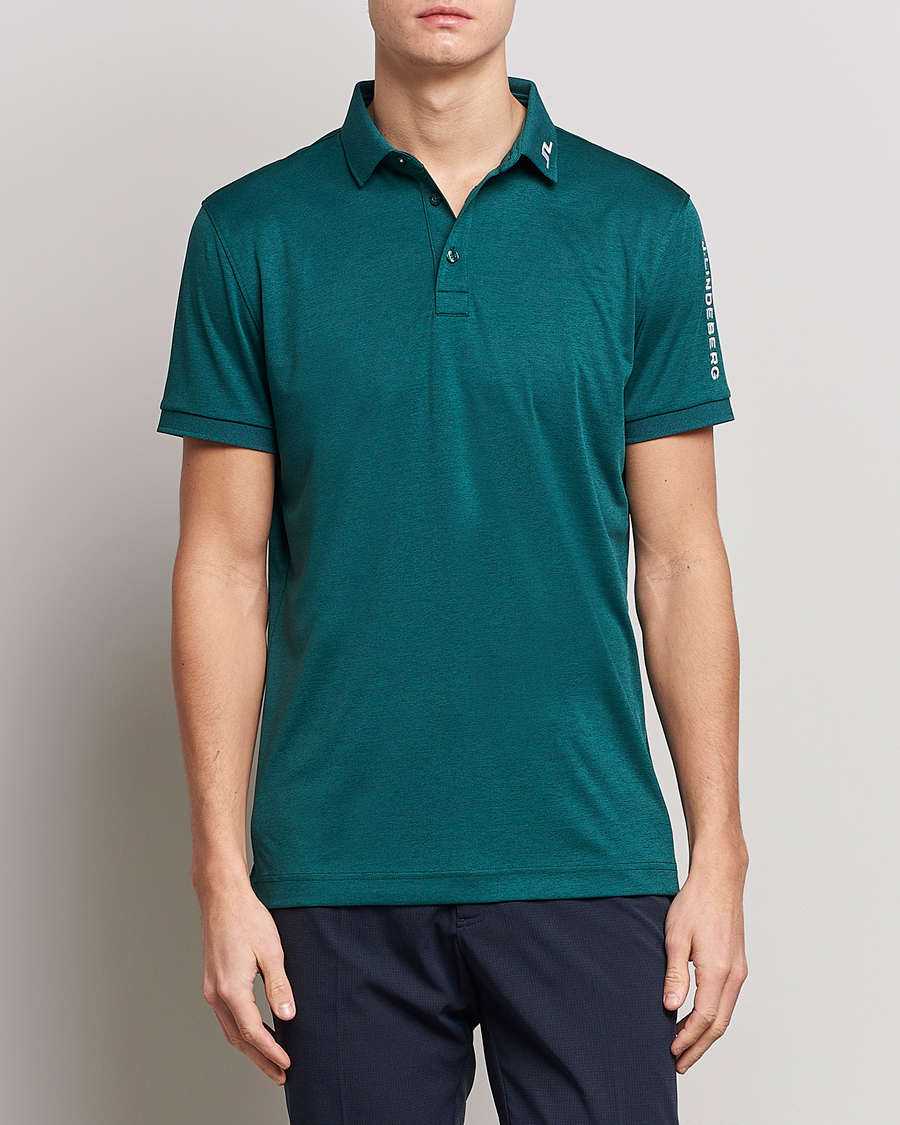 Herr | Pikéer | J.Lindeberg | Tour Tech Regular Fit Polo Rain Forest Melange