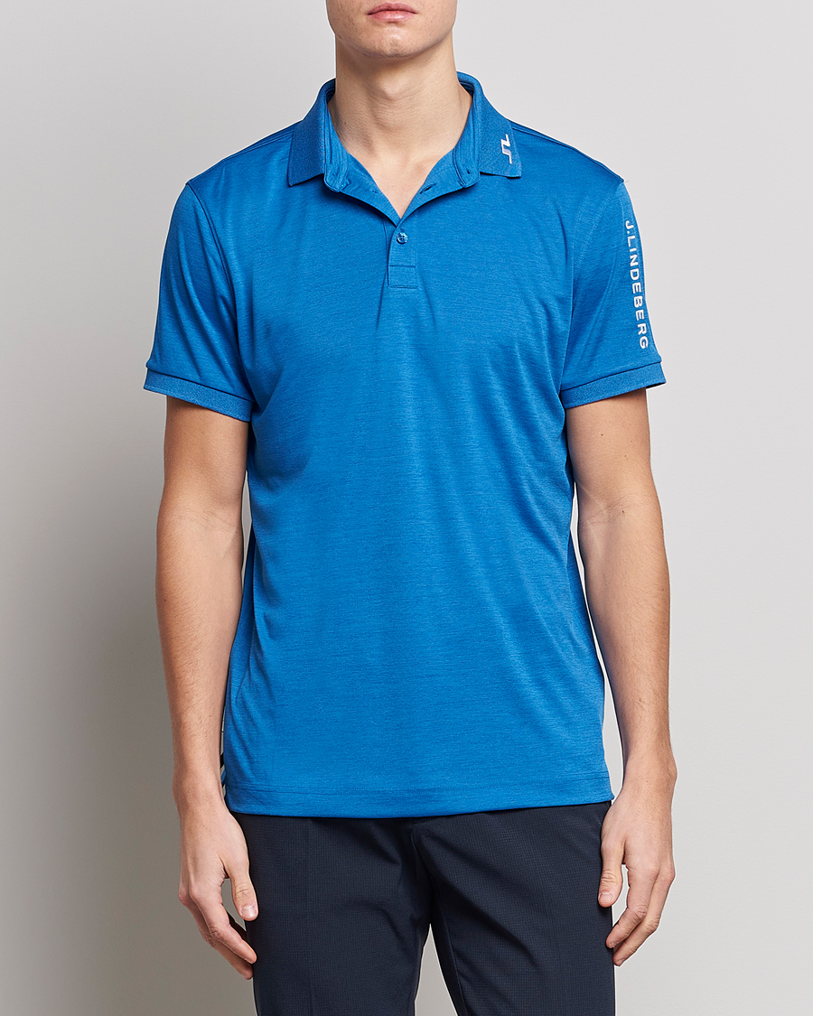 Herr | Pikéer | J.Lindeberg | Tour Tech Regular Fit Polo Lapis Blue Melange