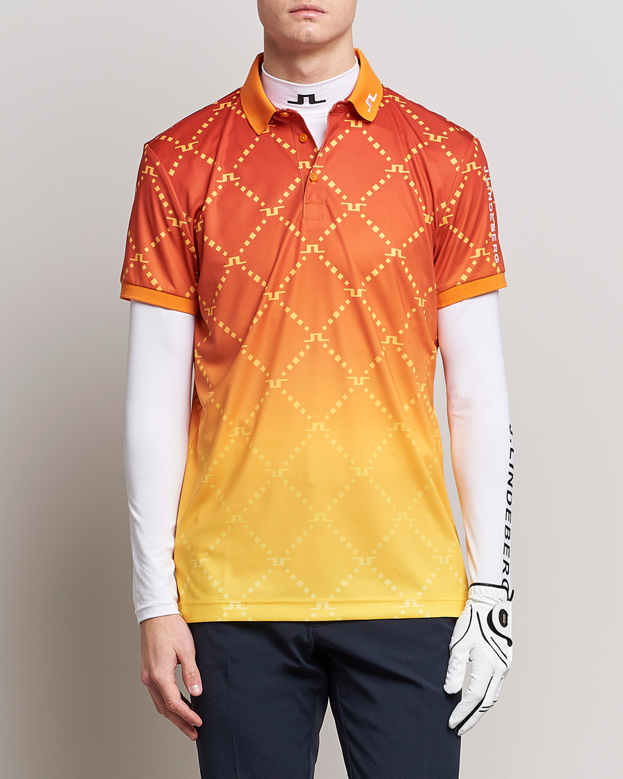 Herr | Pikéer | J.Lindeberg | Tour Tech Regular Fit Printed Polo Sunset Fade