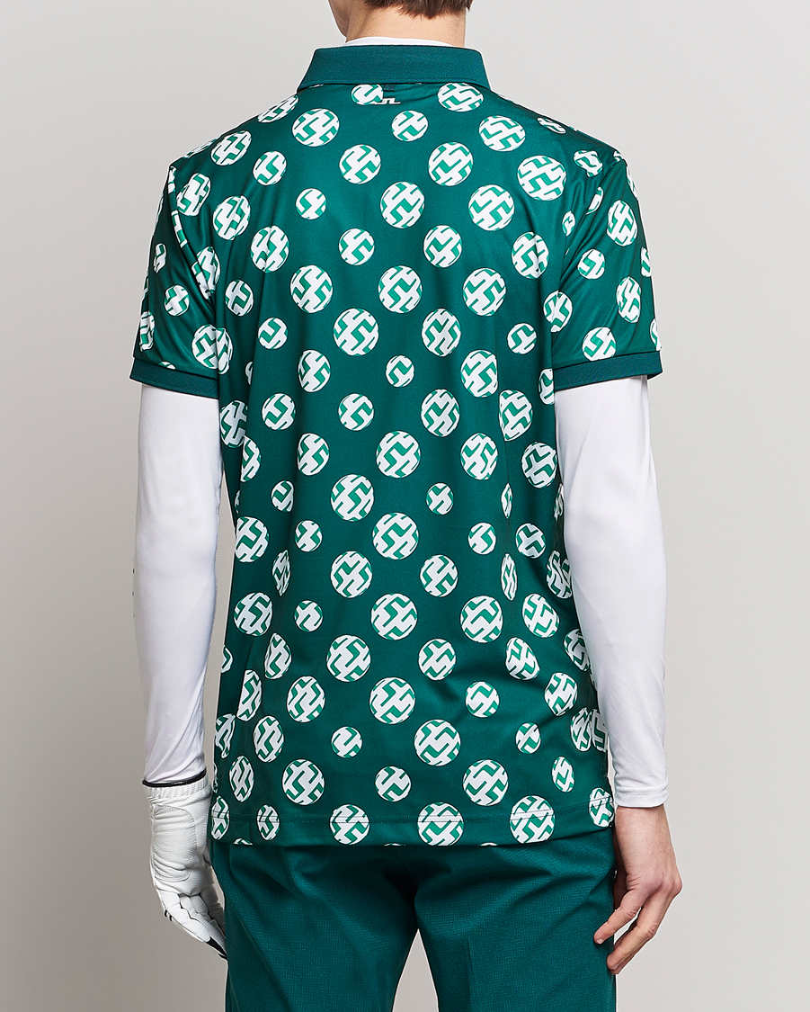 Herr | Pikéer | J.Lindeberg | Tour Tech Regular Fit Printed Polo Rain Forest