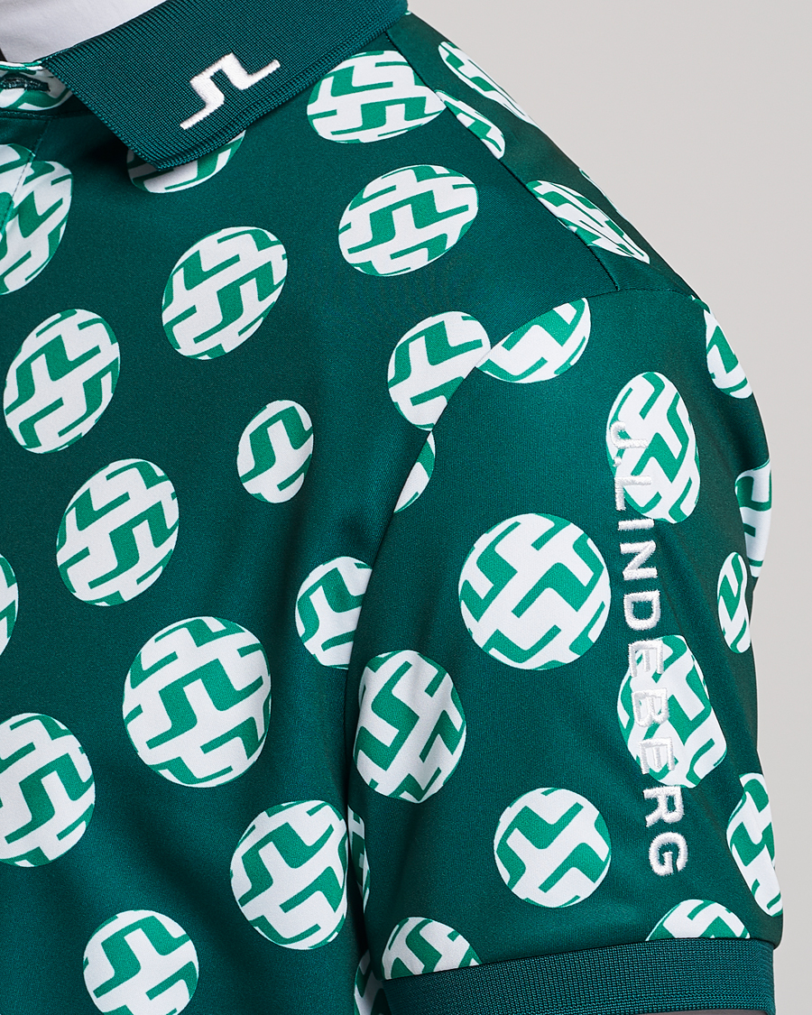 Herr | Pikéer | J.Lindeberg | Tour Tech Regular Fit Printed Polo Rain Forest