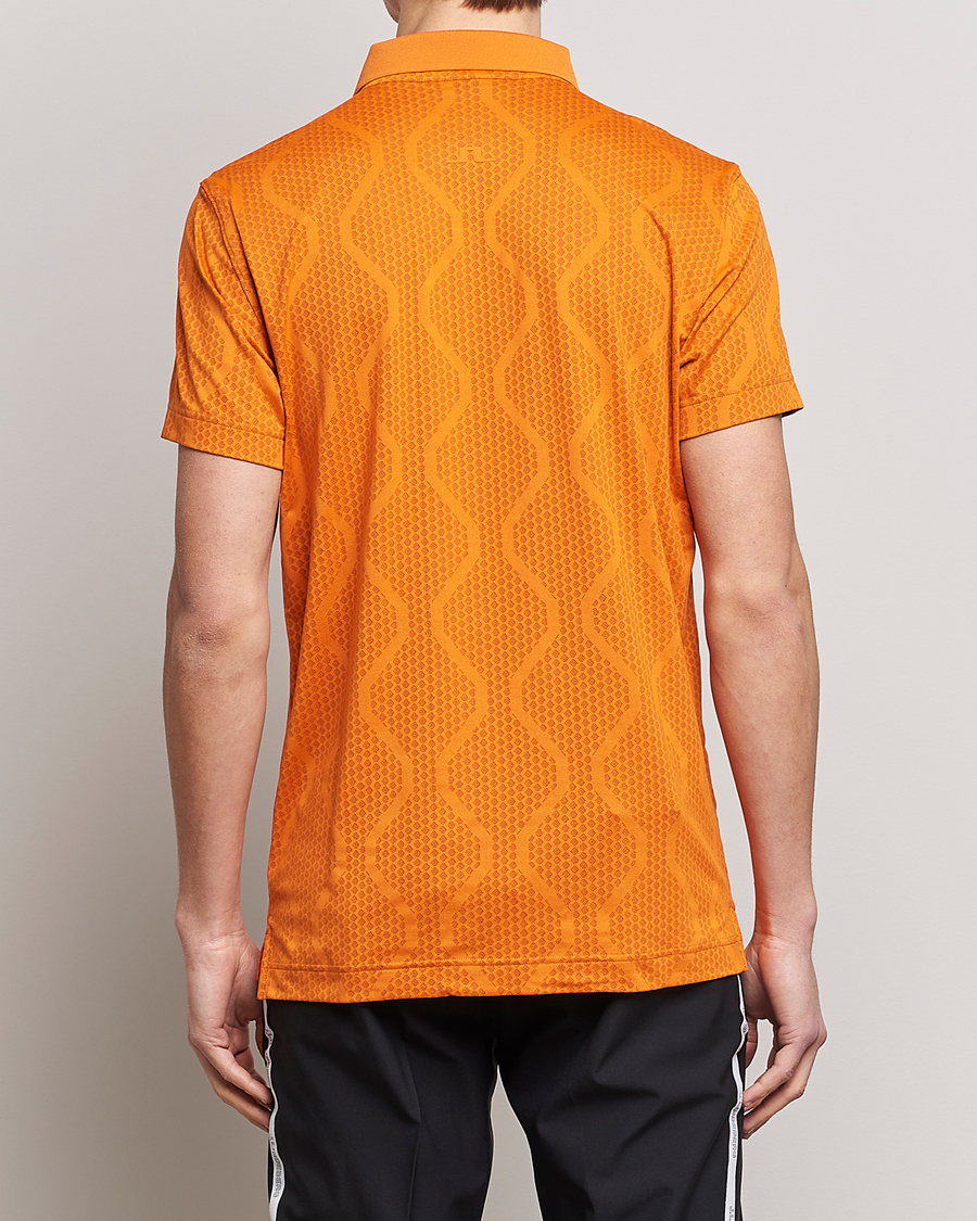 Herr | Pikéer | J.Lindeberg | Mat Jacquard Regular Fit Polo Russet Orange