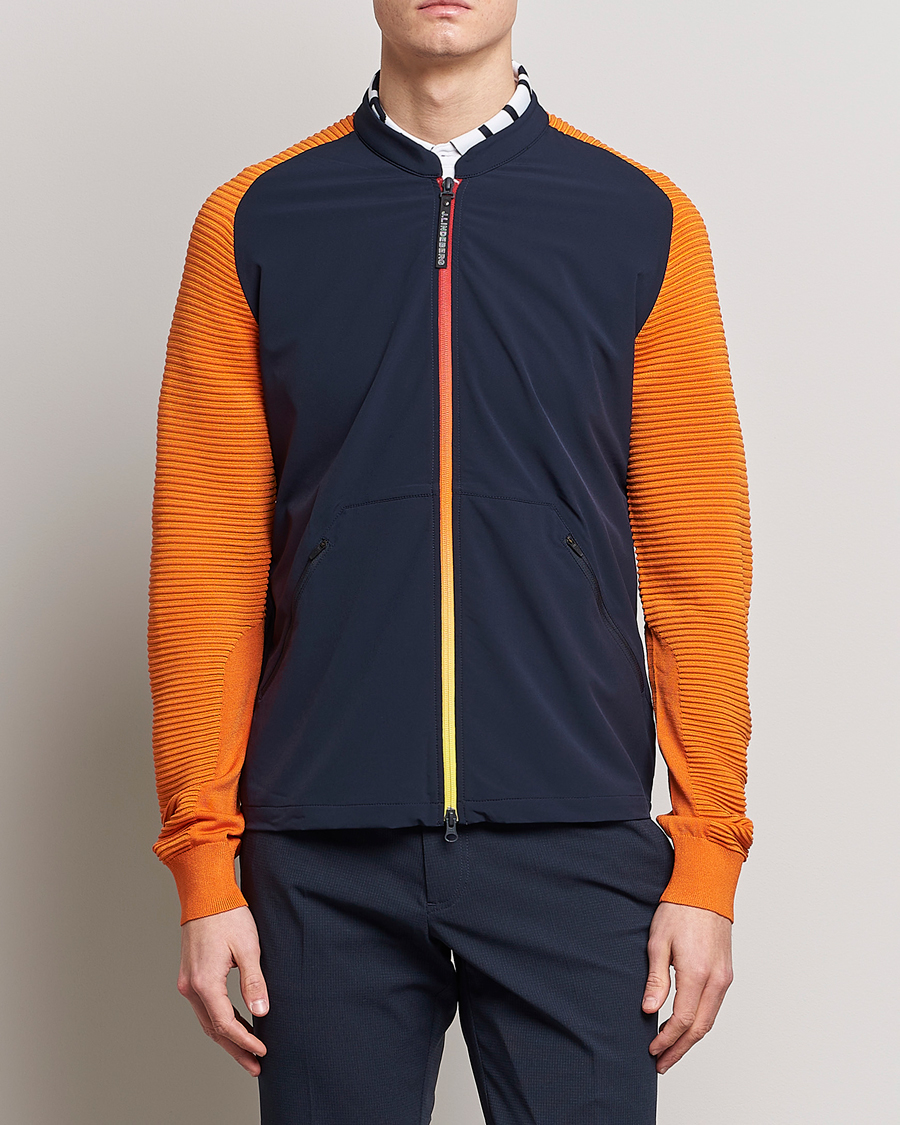 Herr | Hybridjackor | J.Lindeberg | Rolf Hybrid Knitted Jacket Navy
