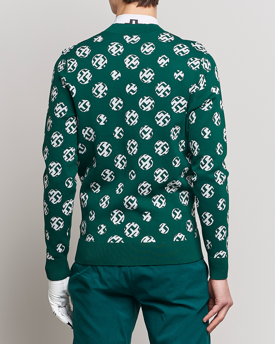 Herr | Tröjor | J.Lindeberg | Gus Jaccquard Knitted Sweater Rain Forest