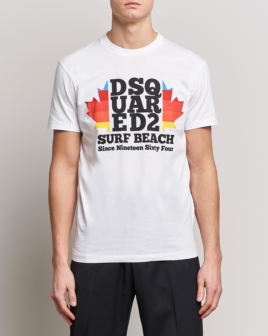Herr | T-Shirts | Dsquared2 | Surf Beach Tee White