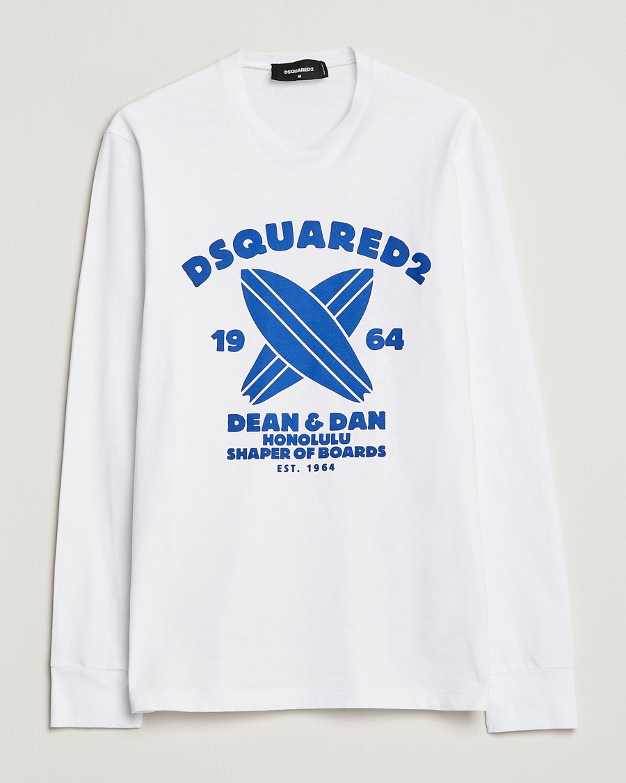 Herr | T-Shirts | Dsquared2 | Long Sleeve Surf Tee White