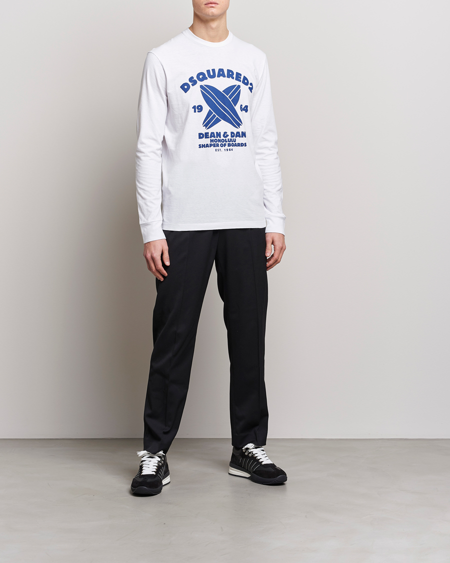 Herr | T-Shirts | Dsquared2 | Long Sleeve Surf Tee White