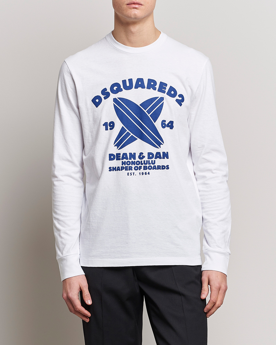 Herr | Långärmade t-shirts | Dsquared2 | Long Sleeve Surf Tee White
