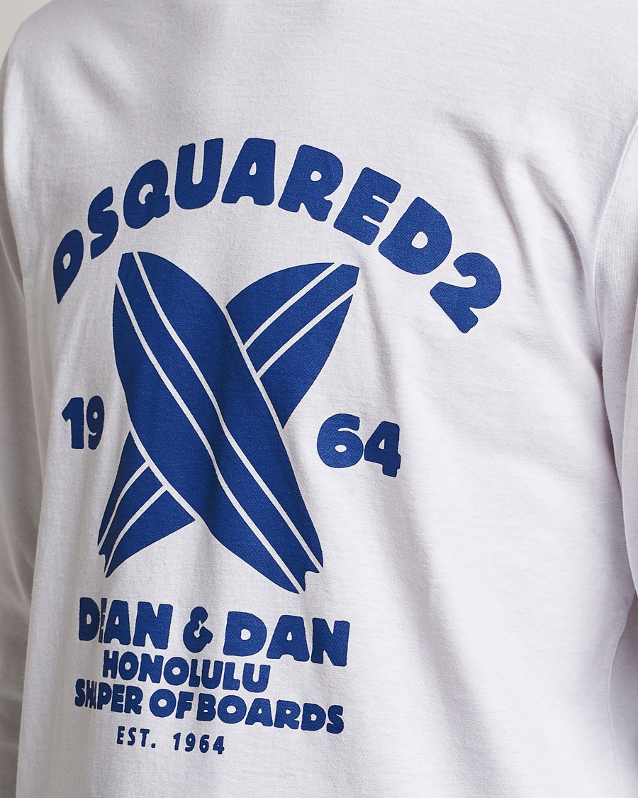 Herr | T-Shirts | Dsquared2 | Long Sleeve Surf Tee White