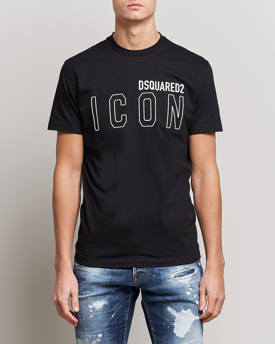 Herr | Kortärmade t-shirts | Dsquared2 | Icon Transparent Logo Tee Black