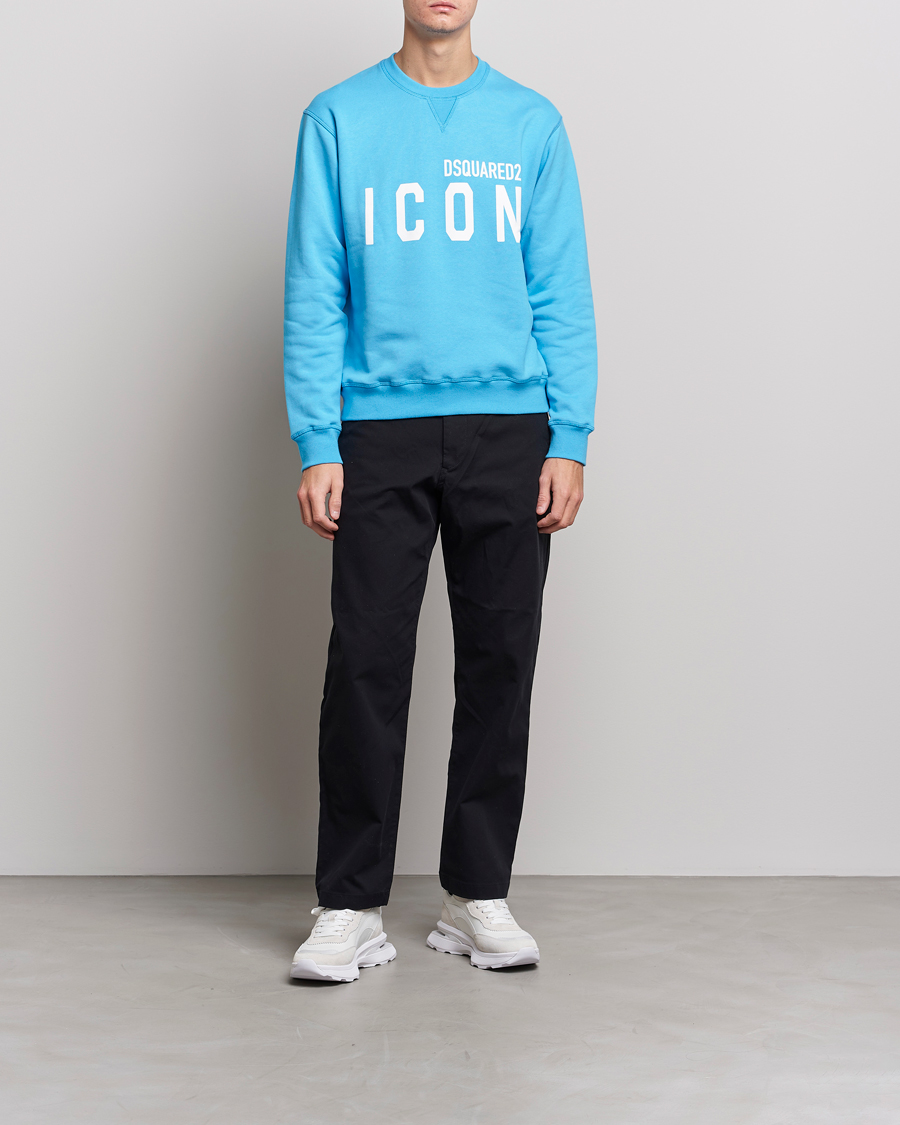 Herr | Tröjor | Dsquared2 | Icon Logo Sweatshirt Blue Miami