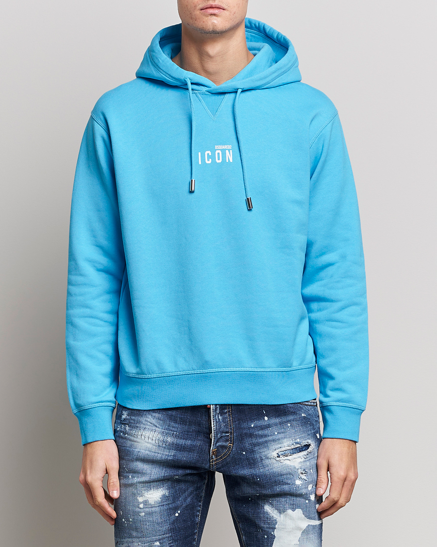 Herr | Tröjor | Dsquared2 | Icon small Logo Hoodie Blue Miami