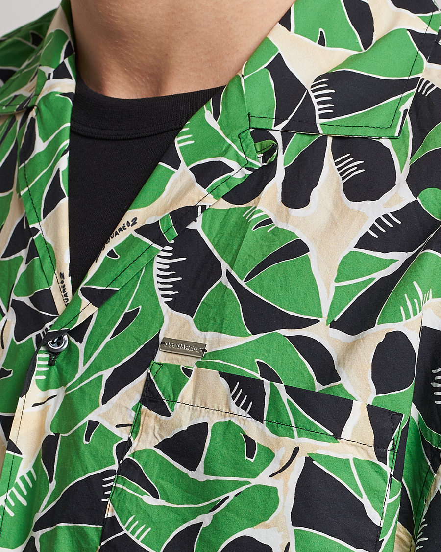 Herr | Skjortor | Dsquared2 | Printed Bowling Shirt Beige/Green