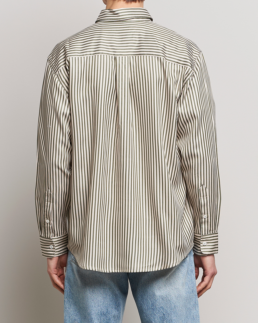 Herr | Skjortor | Jeanerica | Come Tencel Striped Shirt Green/White
