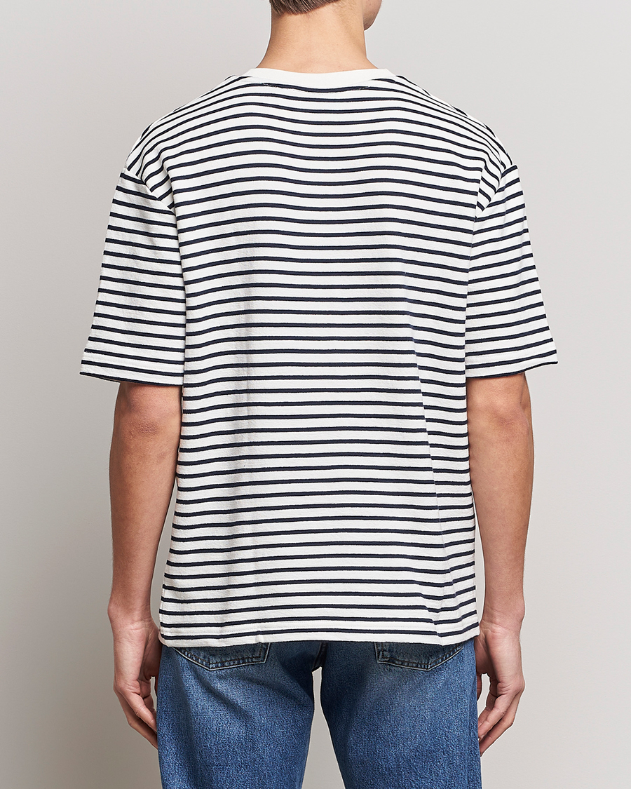 Herr | T-Shirts | GANT | Stripe Heavy Tee Eavning Blue