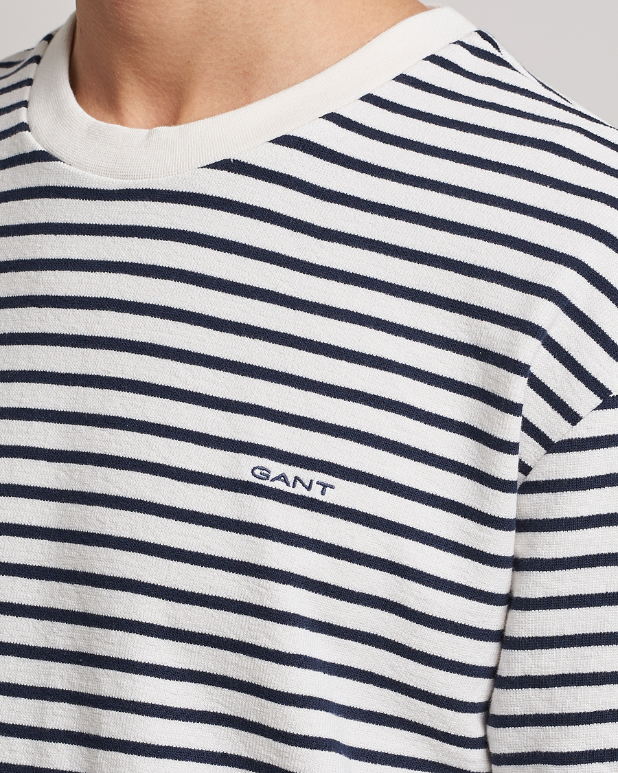 Herr | T-Shirts | GANT | Stripe Heavy Tee Eavning Blue