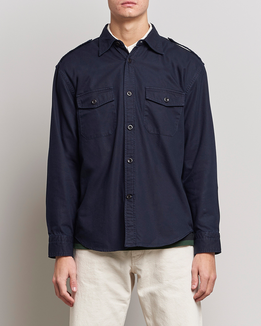 Herr | Skjortjackor | GANT | Solid Twill Overshirt Evening Blue