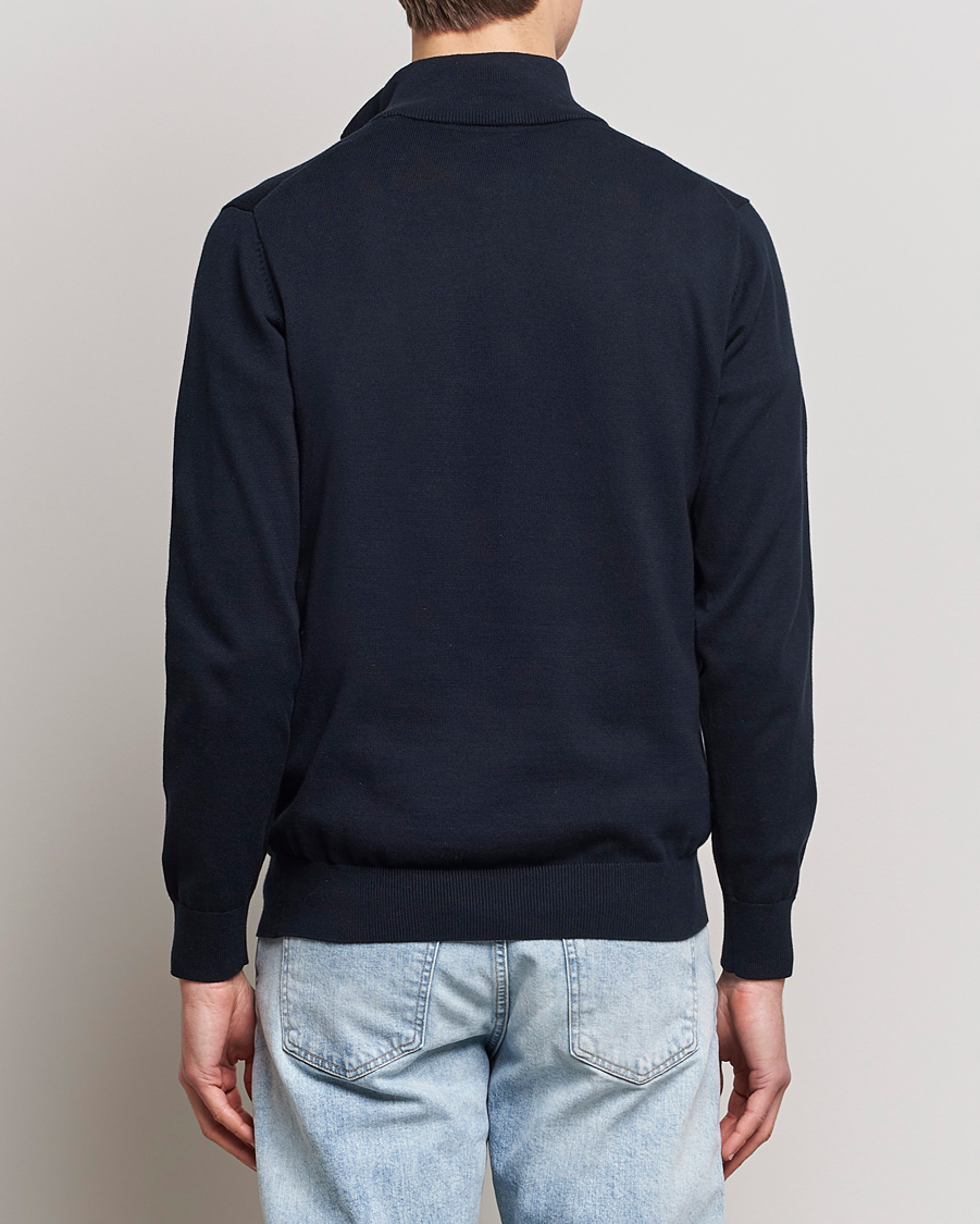 Herr | Tröjor | GANT | Classic Cotton Half-Zip Sweater Evening Blue