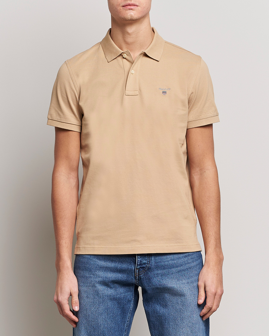 Herr | Pikéer | GANT | Original Pique Short Sleeve Rugger Hazelwood Beige