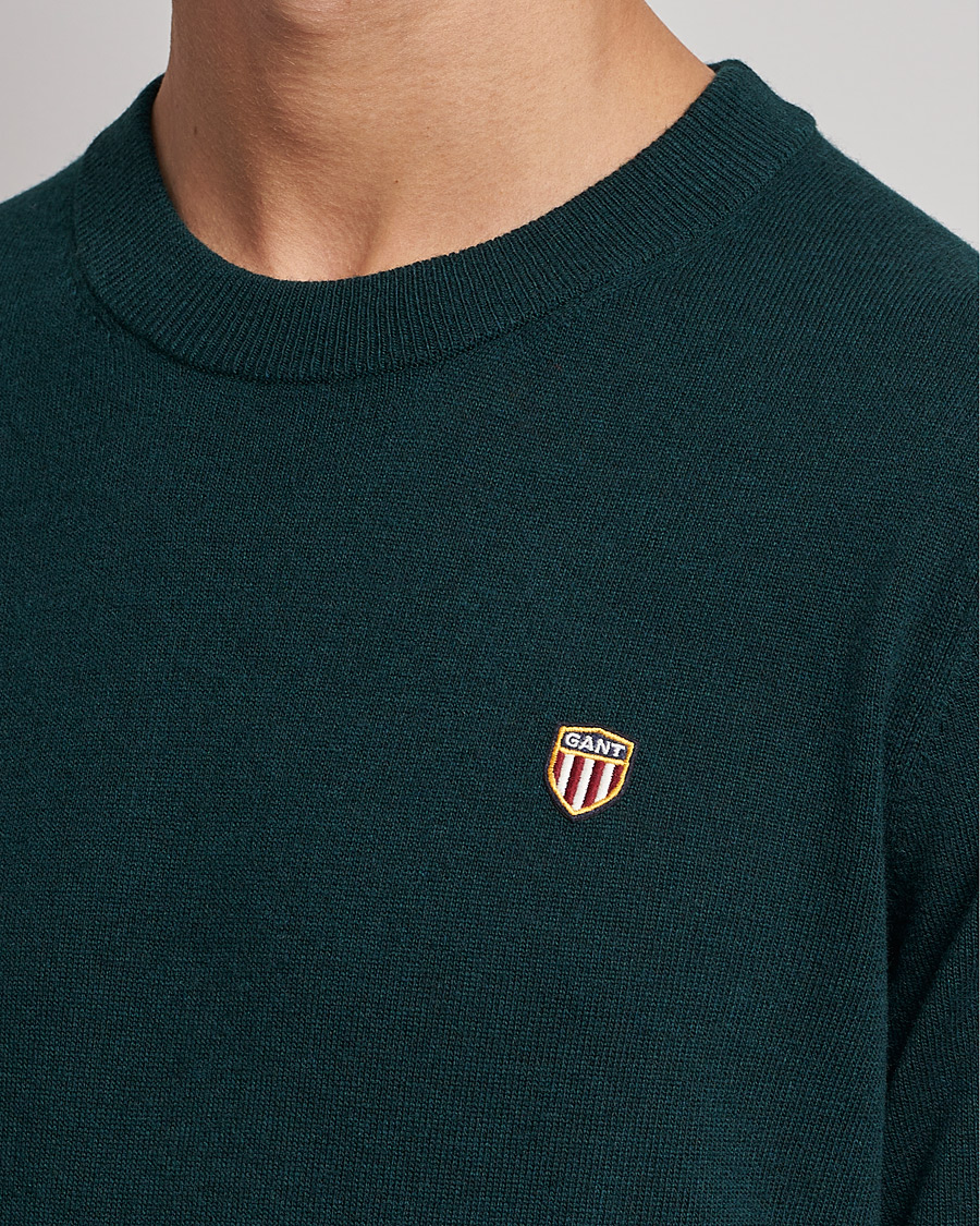 Herr | Tröjor | GANT | Banner Shield Lambswool Crew Neck Ratran Green