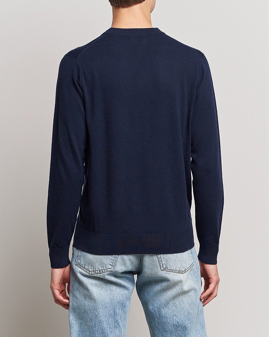 Herr | Tröjor | GANT | Banner Shield Lambswool Crew Neck Eavning Blue