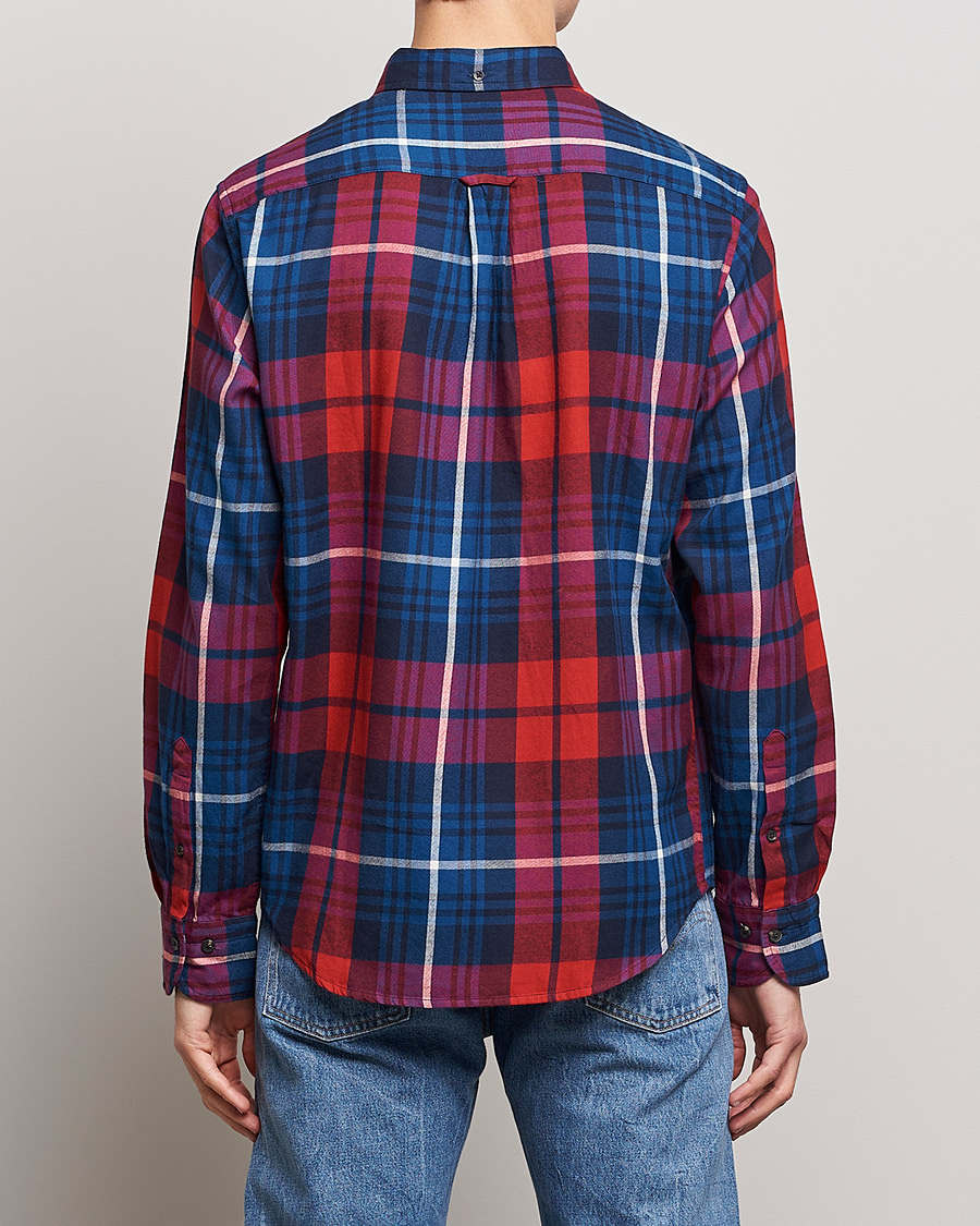Herr | Skjortor | GANT | Regular Plaid Flannel Shirt Ruby Red