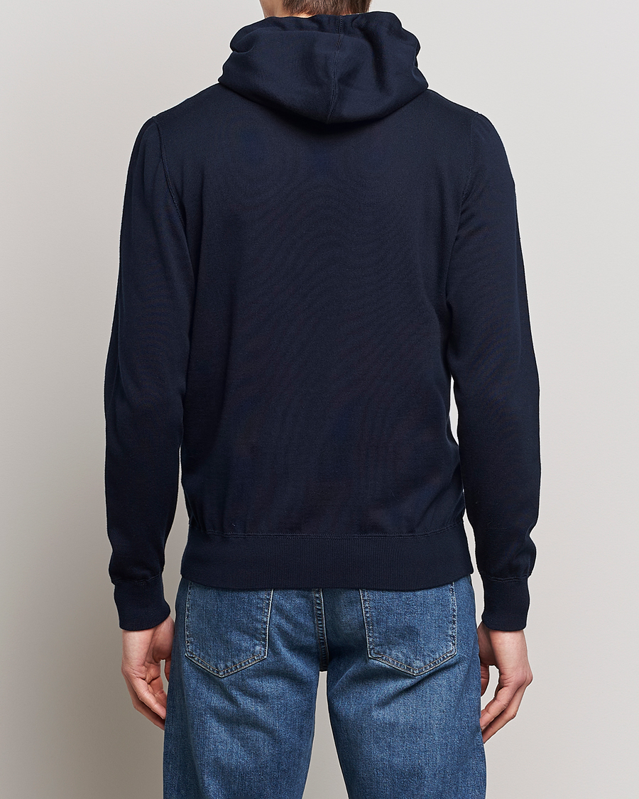 Herr | Tröjor | Kiton | Hooded Zip Sweater Navy