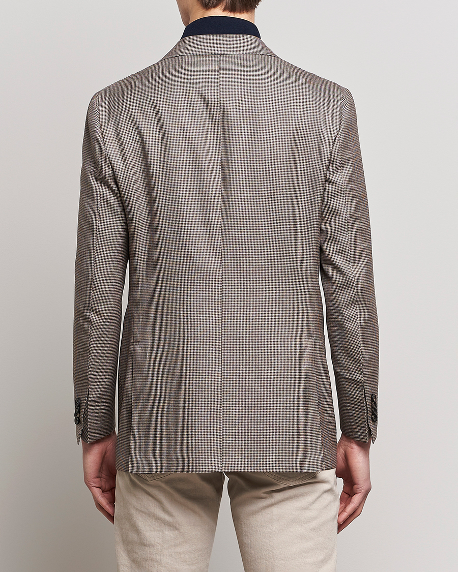 Herr | Kavajer | Kiton | Wool Houndstooth Blazer Beige