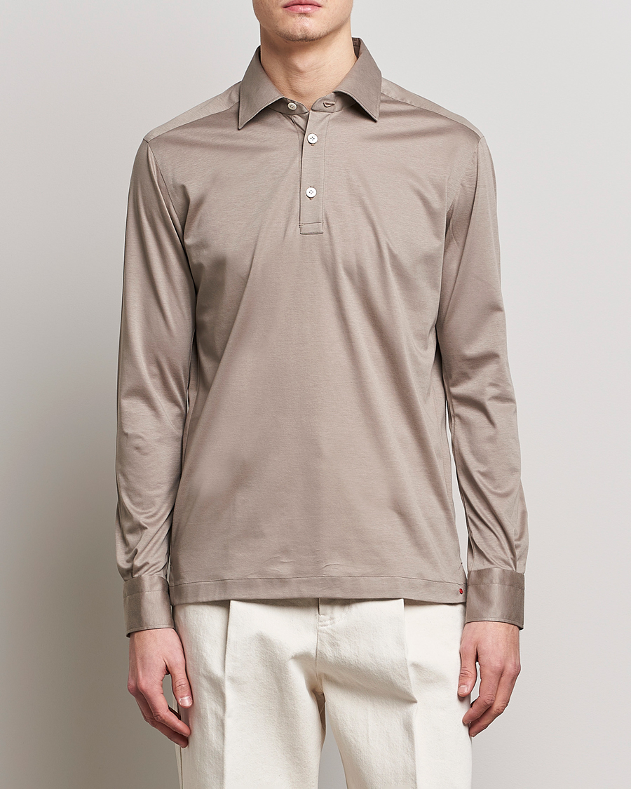 Herr | Skjortor | Kiton | Popover Shirt Beige