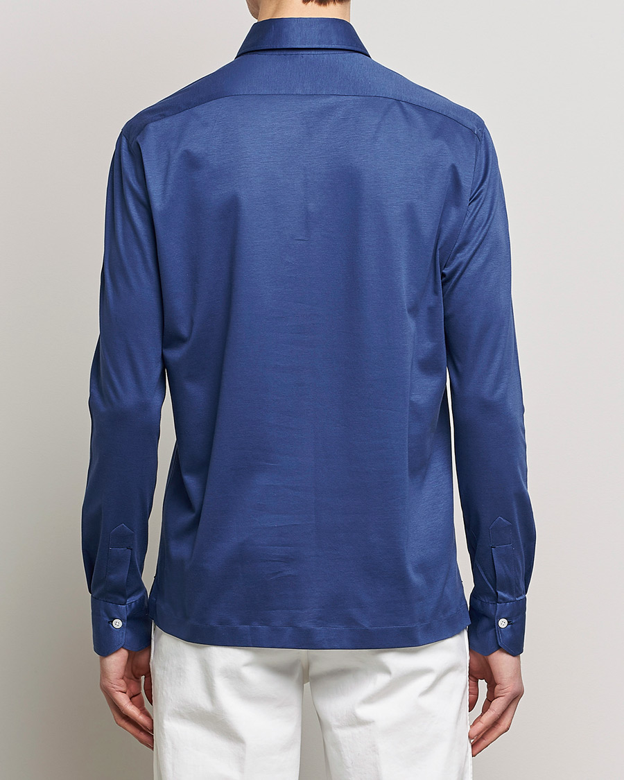 Herr | Skjortor | Kiton | Popover Shirt Dark Blue