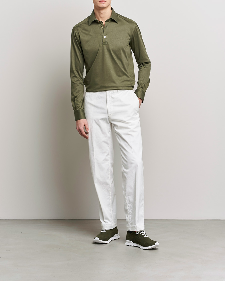 Herr | Skjortor | Kiton | Popover Shirt Dark Olive
