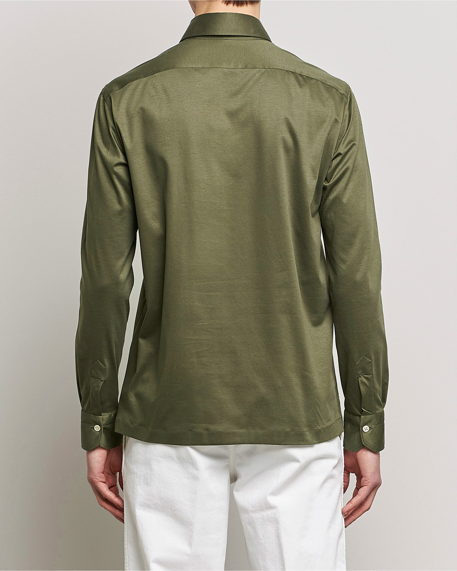 Herr | Skjortor | Kiton | Popover Shirt Dark Olive