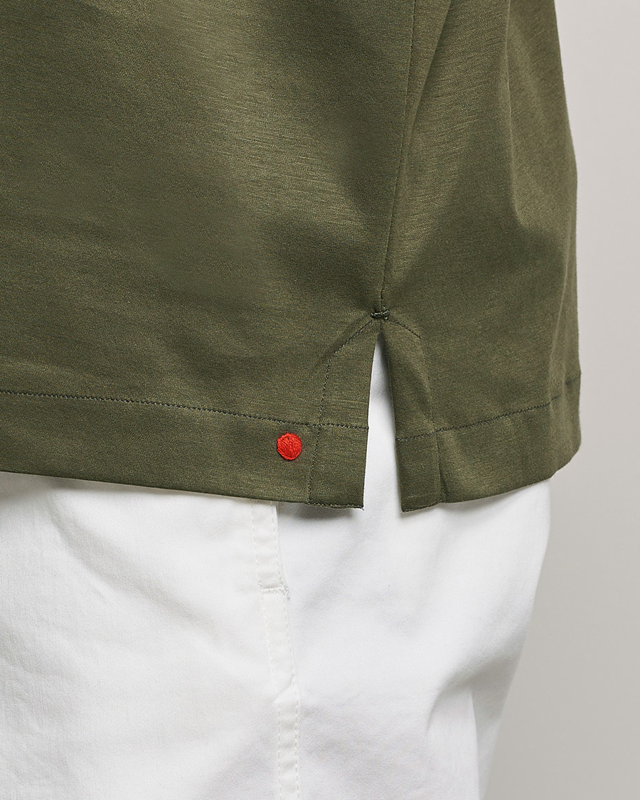 Herr | Skjortor | Kiton | Popover Shirt Dark Olive