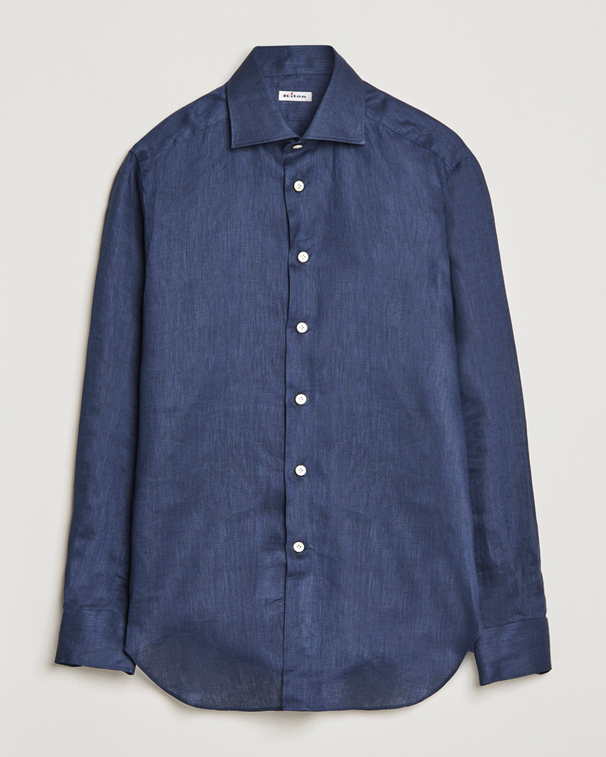 Herr | Skjortor | Kiton | Linen Sport Shirt Navy