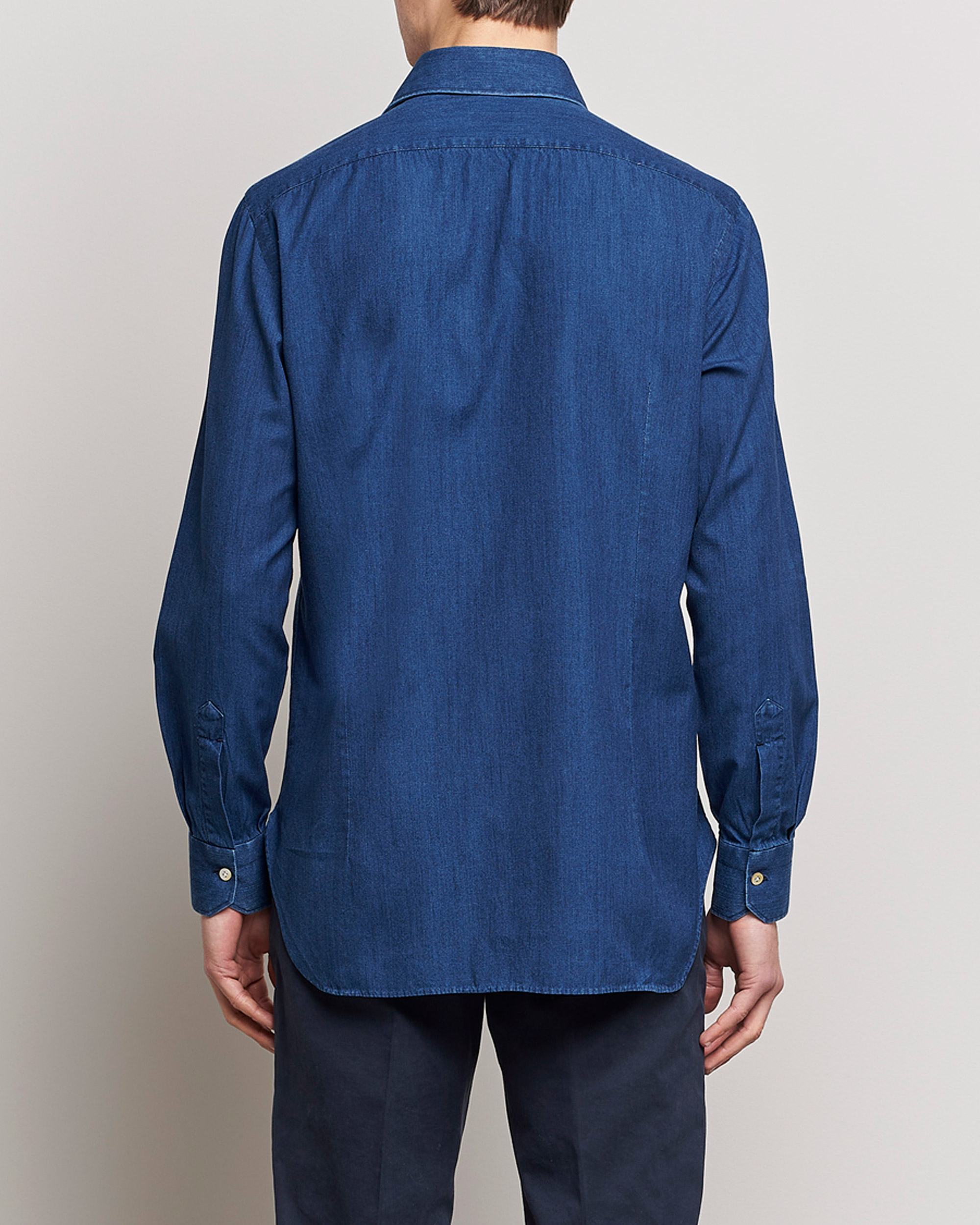 Herr | Skjortor | Kiton | Denim Sport Shirt Indigo Blue