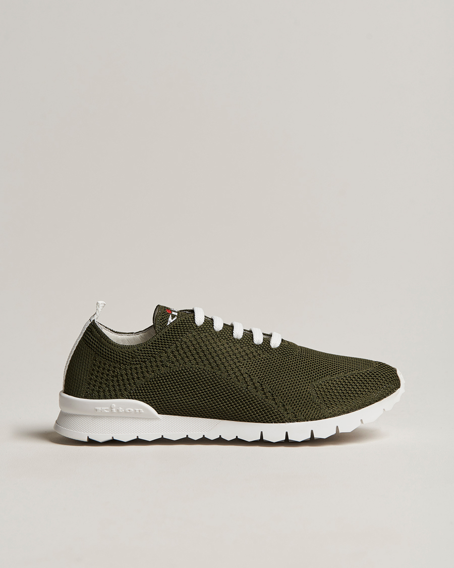 Herr | Kiton Mesh Running Sneakers Dark Olive | Kiton | Mesh Running Sneakers Dark Olive