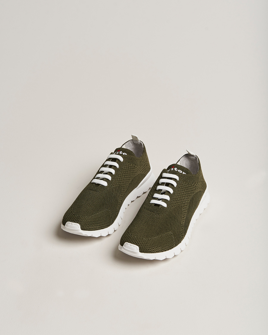 Herr | Luxury Brands | Kiton | Mesh Running Sneakers Dark Olive
