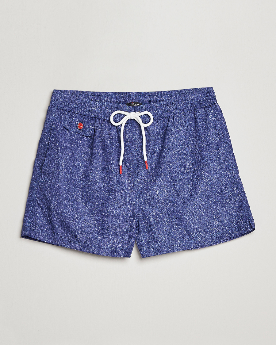 Herr | Badbyxor | Kiton | Printed Swim Trunks Navy Melange