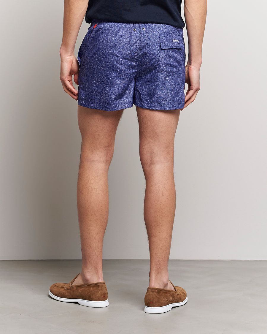 Herr | Badbyxor | Kiton | Printed Swim Trunks Navy Melange