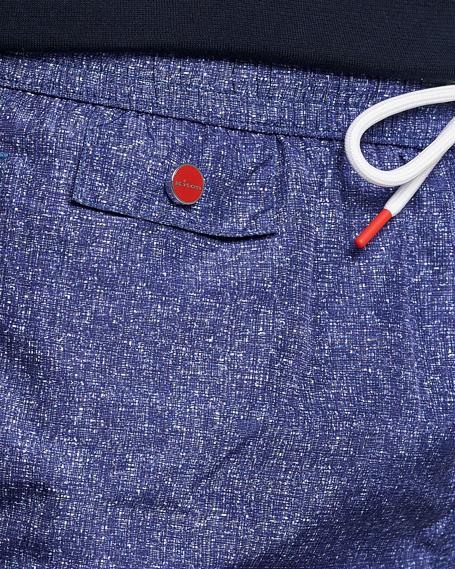 Herr | Badbyxor | Kiton | Printed Swim Trunks Navy Melange