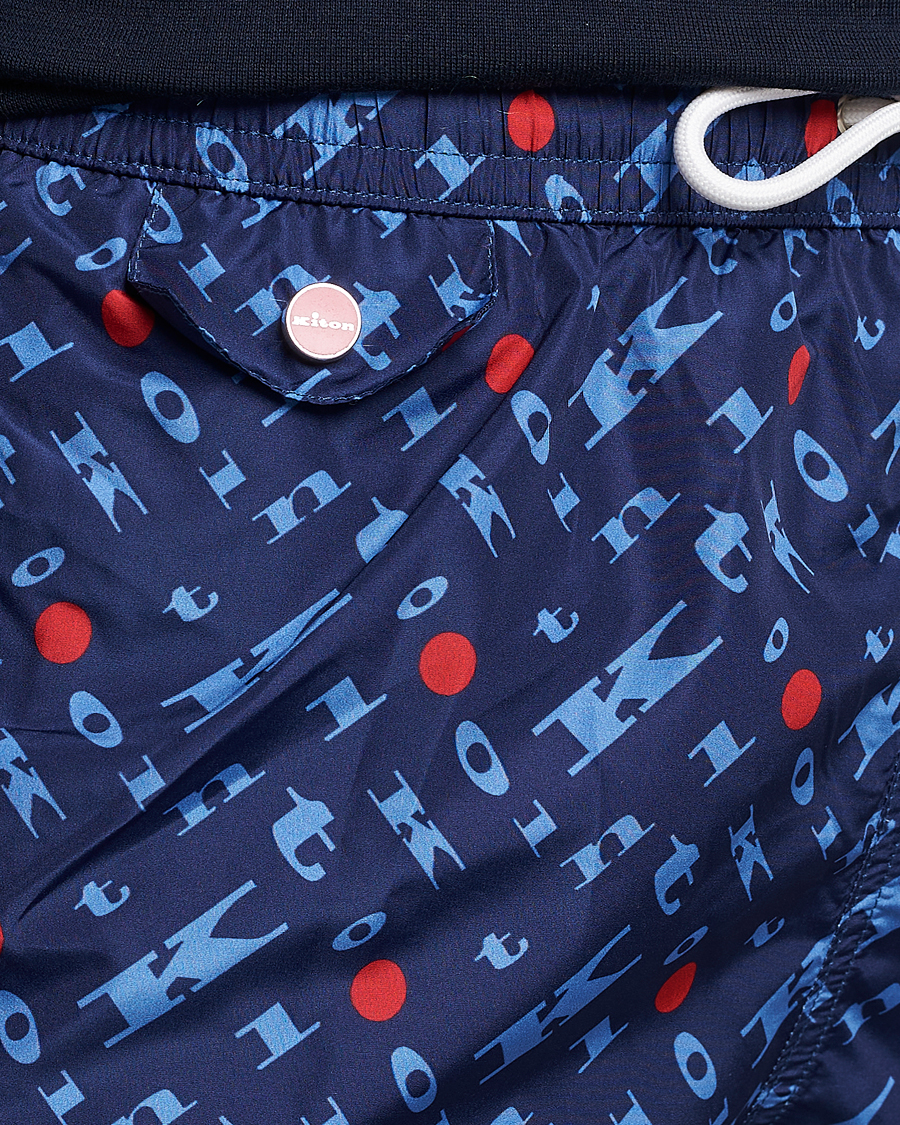 Herr | Badbyxor | Kiton | Printed Swim Trunks Navy