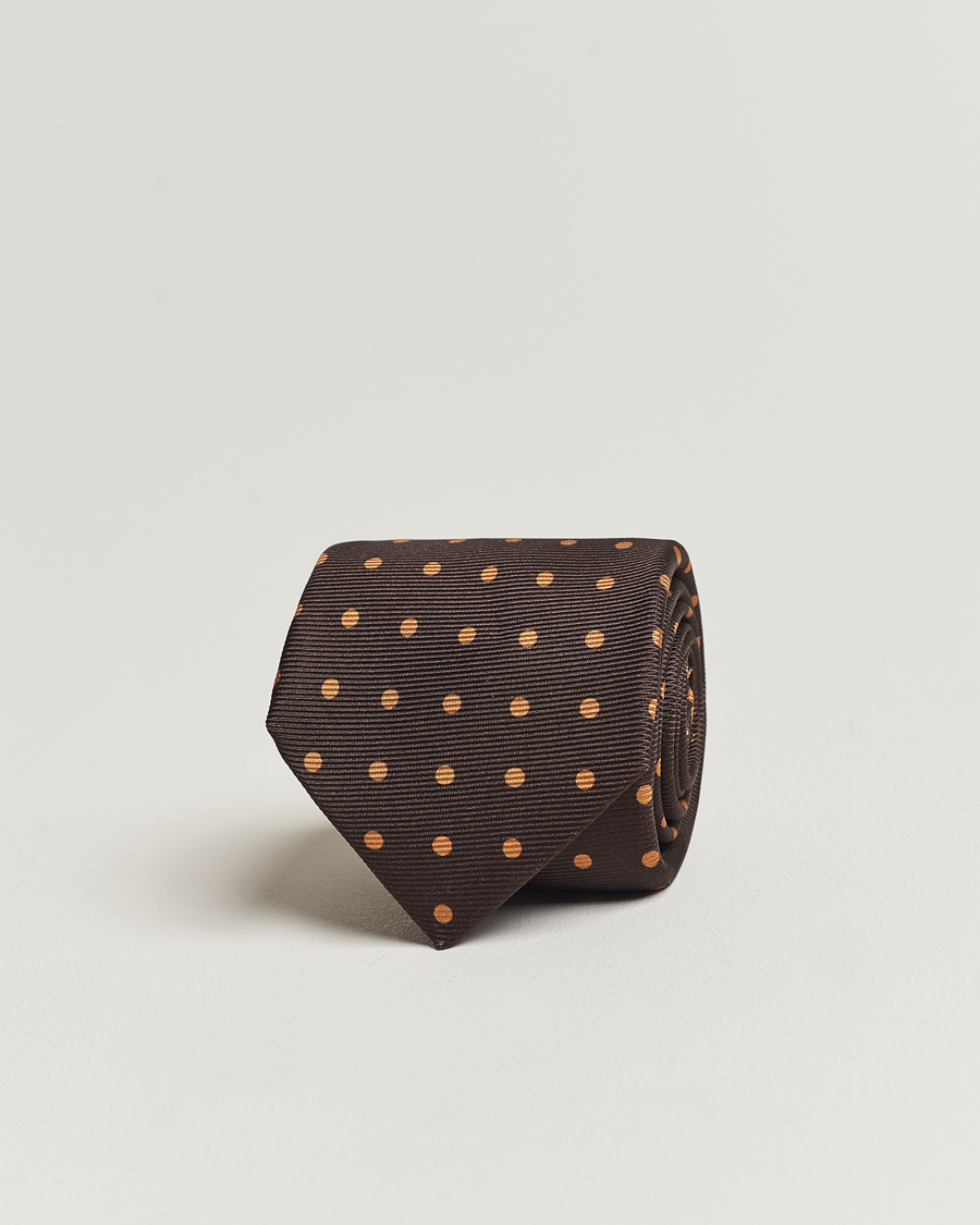 Herr | Kiton Dotted Silk Tie Dark Brown | Kiton | Dotted Silk Tie Dark Brown