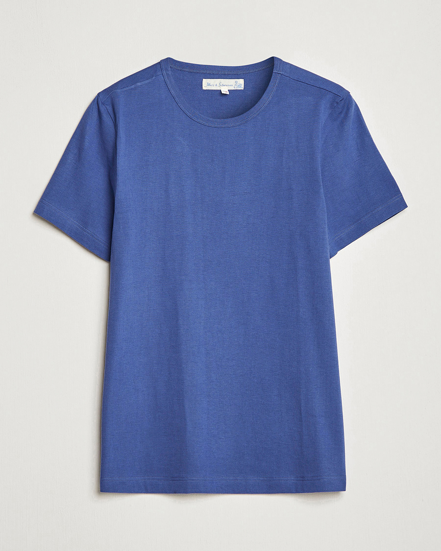 Herr | T-Shirts | Merz b. Schwanen | 1950s Classic Loopwheeled T-Shirt Pacific Blue