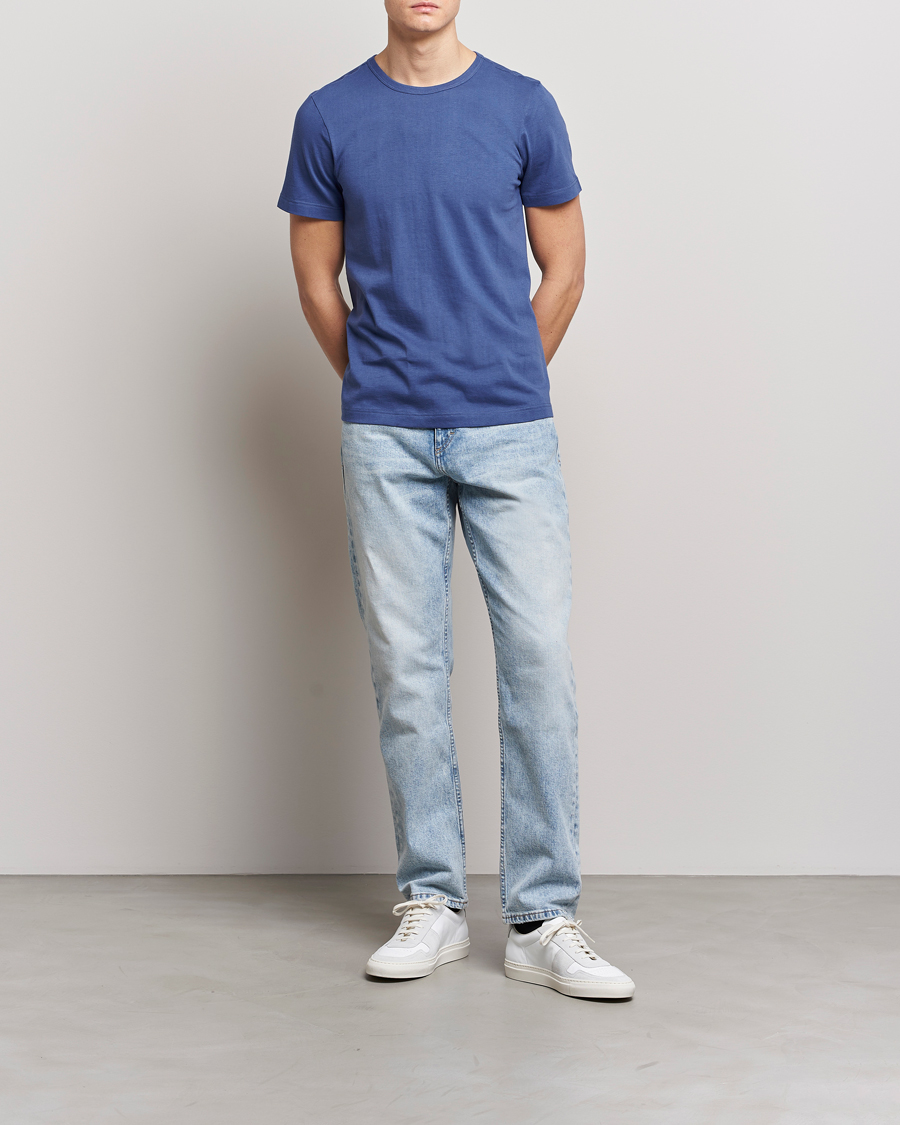 Herr | T-Shirts | Merz b. Schwanen | 1950s Classic Loopwheeled T-Shirt Pacific Blue
