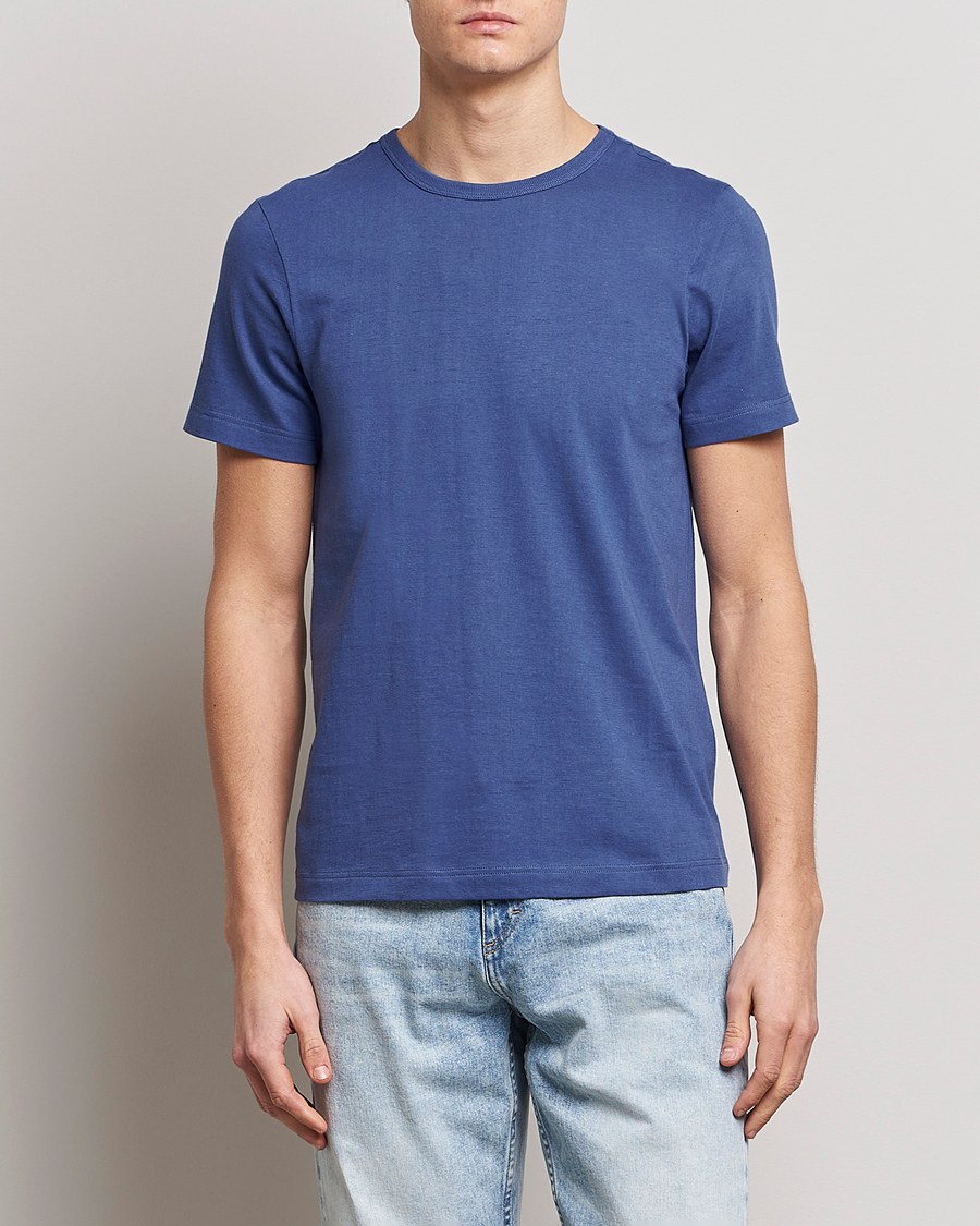 Herr | T-Shirts | Merz b. Schwanen | 1950s Classic Loopwheeled T-Shirt Pacific Blue