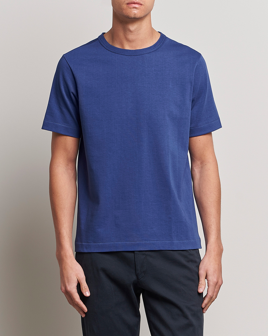 Herr |  | Merz b. Schwanen | Relaxed Loopwheeled Sturdy T-Shirt Pacific Blue